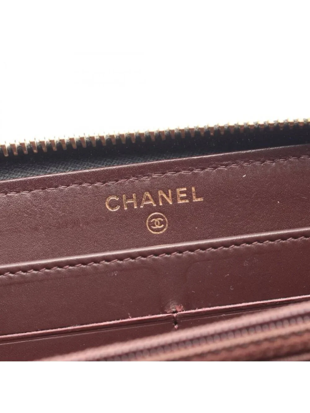Chanel Round Wallet Quilted Black Caviar Leather